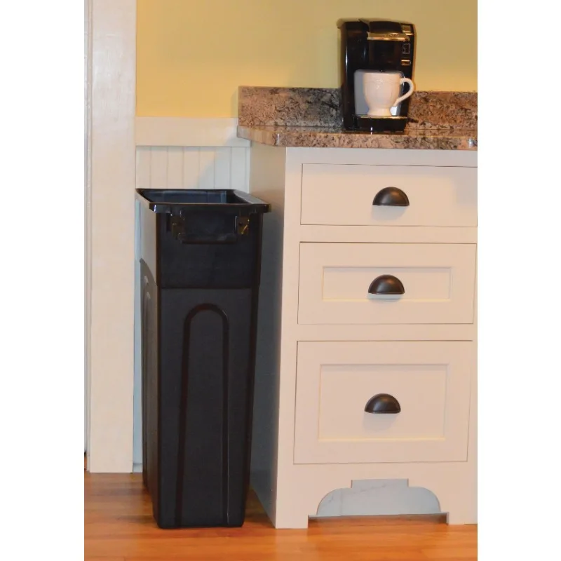 

23 Gallon Heavy Duty Plastic Trash Container, Narrow Tall Design for Tight Spaces