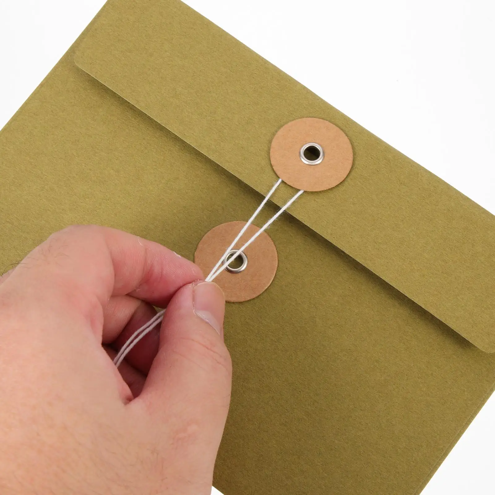 10 Pcs Paper Folders Retro Buckle Envelope Bags Vintage Postcard Envelopes Thickened File Bags String Envelopes Office