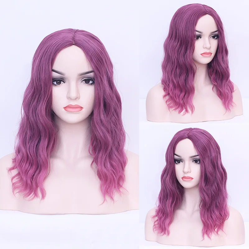 Wig Cosplay panjang berombak 9 warna, rambut palsu Cosplay tahan panas untuk wanita kostum Natal pesta Halloween modis