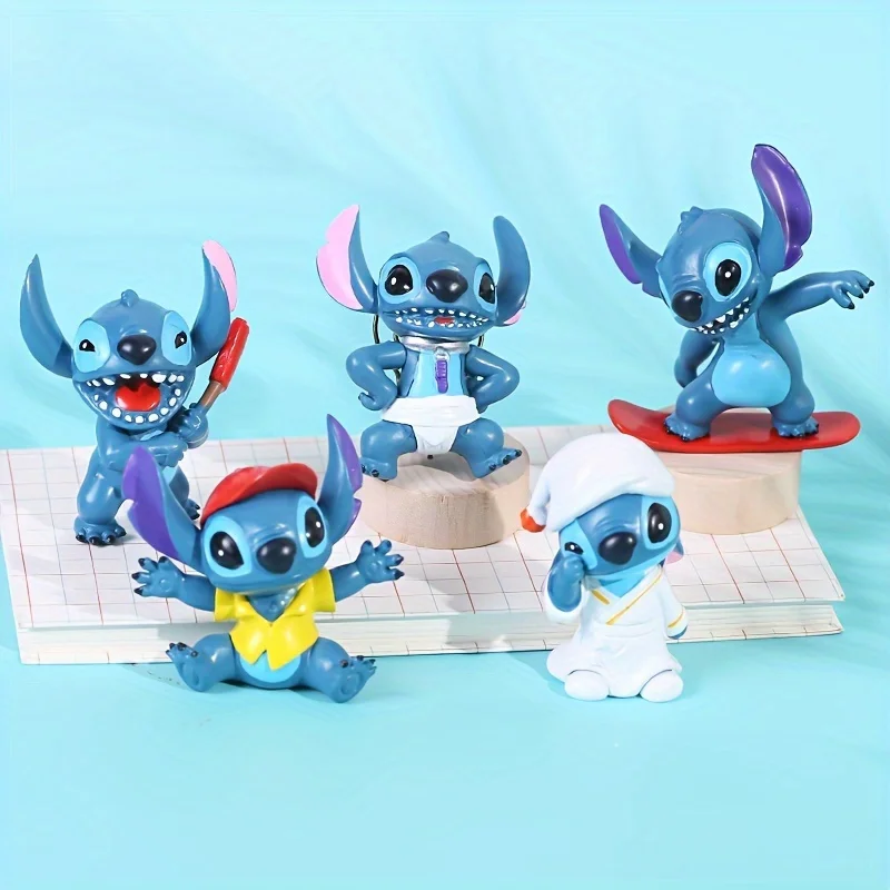 6-Pack Stitch Action Figurines PVC Anime Mini Stitch Dolls for Home Party Decoration Halloween Christmas Or Anytime Gift for Kid