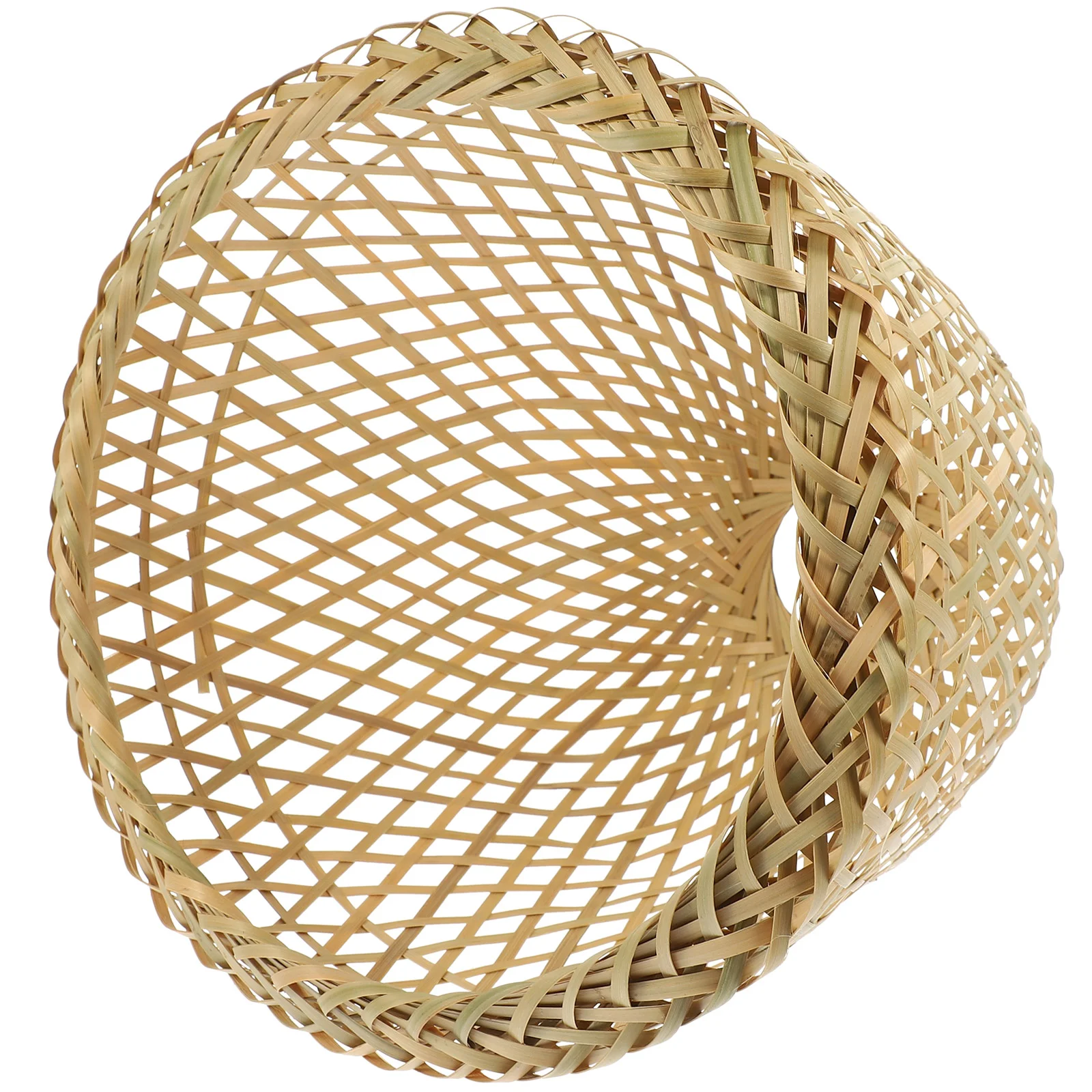 Bamboo Lampshade Pendant Light Table Hanging Frame Charming Weaving Eye-catching Decor Khaki Color