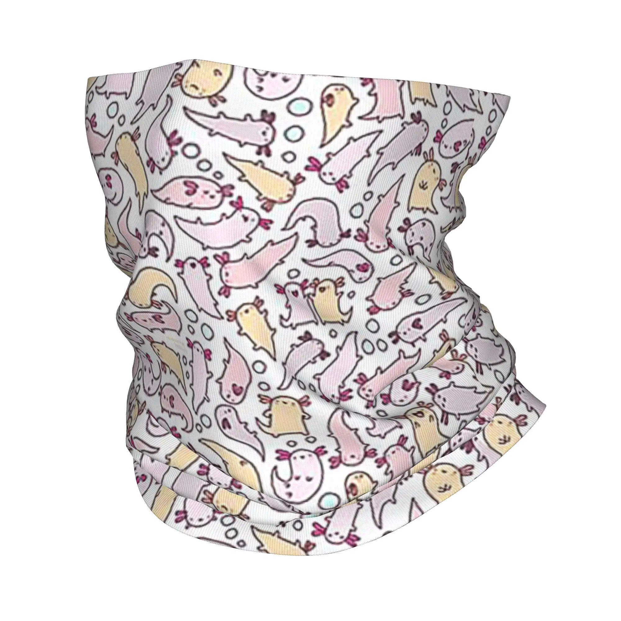 

Adorable Axolotls Bandana Neck Cover Printed Wrap Scarf Multifunction Face Mask Cycling For Men Women Adult Windproof