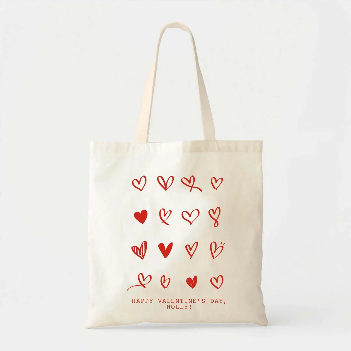 Personalized Valentine’s Day Treat Tote - Kids Valentine's Goodie Bag - Heart Party Favor Bags - Galentines Gift - V-Day Party -