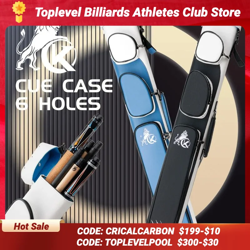 

KONLLEN-Hard Case for Billiard, 6 Holes, 2*4 Cue Case, 2 Butts, 4 Shafts, Bag 86cm, 6 Colors to Choose, Pool Cue Accessories