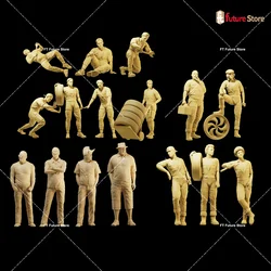 3D Print 1/64 1/43 1/35 Automotive Repair Worker Modification Technician Figure Diorama Mini Doll Creative Scene Prop Figurine