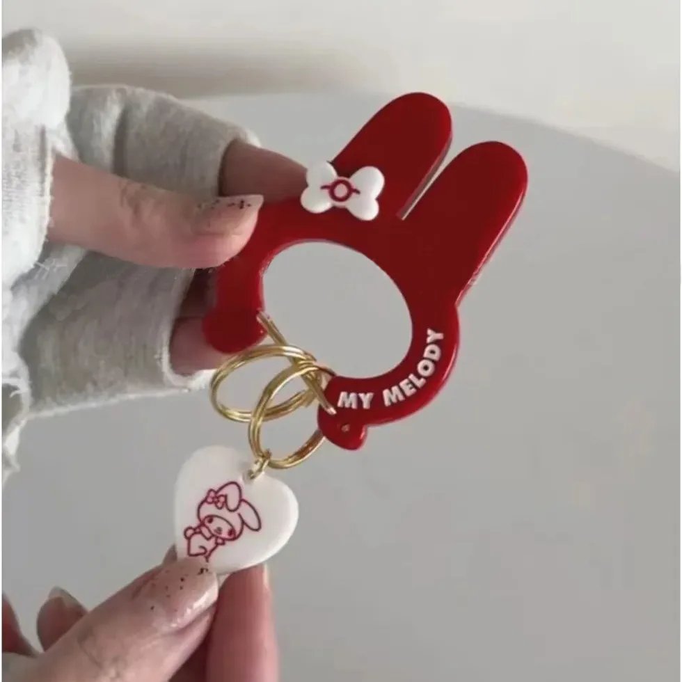 Hello Kitty Sanrio Series Cute Kt Cat Melody Carabiner Bag Pendant Keychain Anime Kawaii Girls Kids Keyring Toy Gifts Decor view 3
