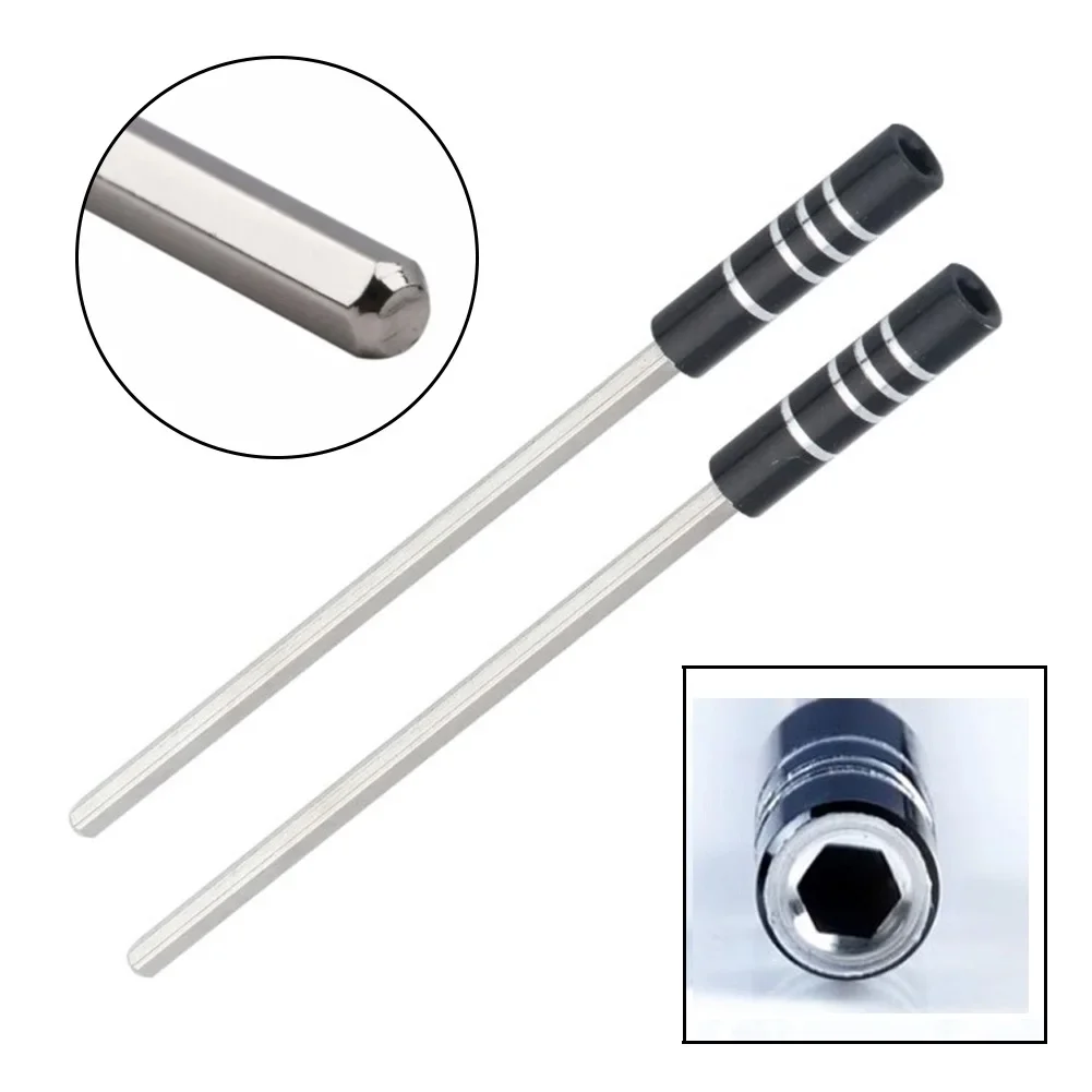 

2pcs 123mm Magnetic Metal Shaft Extension Bar Rod 4mm Hex Shank Socket Adapter For 1/8" Screwdriver Bits Holder Hand Tools