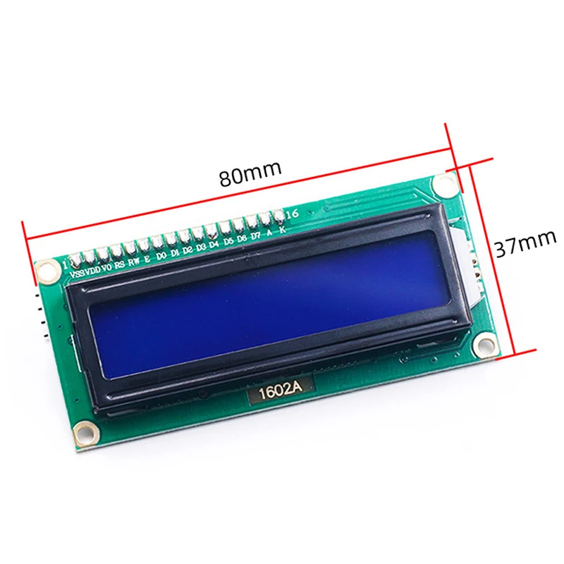 LCD1602 1602 Moduł LCD Niebieski / Żółty Zielony Ekran 16x2 Znakowy Wyświetlacz LCD PCF8574T PCF8574 IIC I2C Interfejs 5 V dla arduino