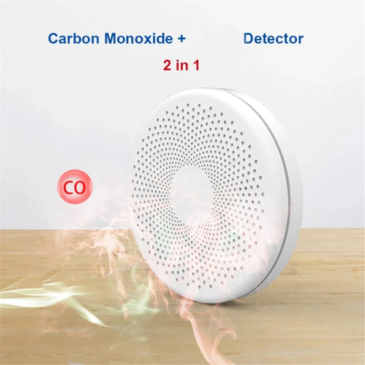 Tuya WiFi Carbon Monoxide Smoke Detector 2-In-1 Smoke Sensor Smart Life APP Control Fire Alarm Security Protection