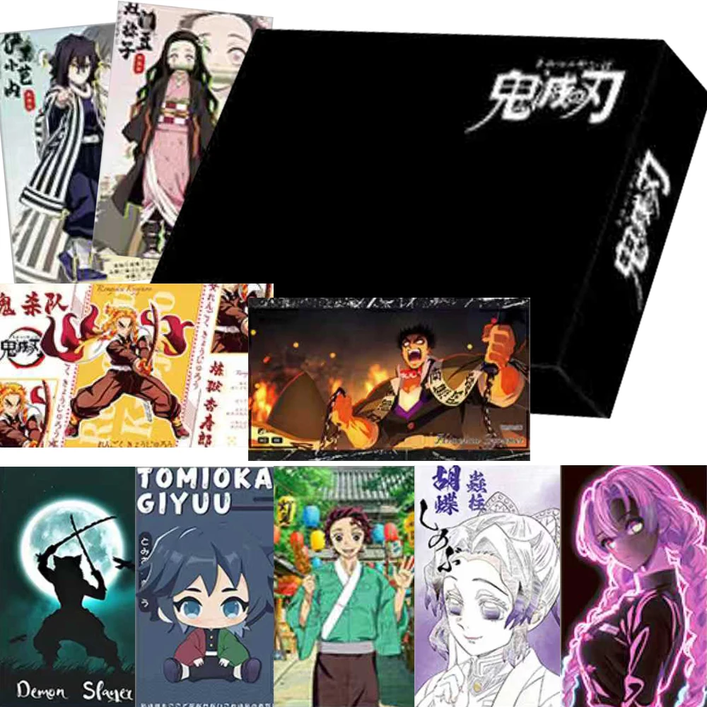 

Demon Slayer Color Paper Collection Cards Cool Fluorescent Design Tomioka Giyuu Kanroji Mitsuri Anime Peripheral Figure Card Toy