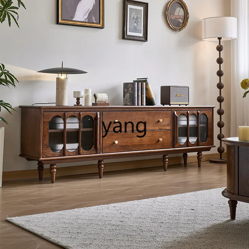 LTT antique solid wood floor cabinet light luxury coffee table TV cabinet household living room furniture