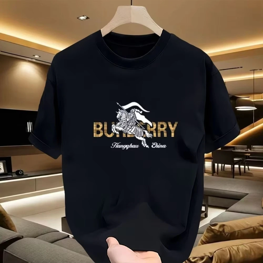 

European Fashion Brand Short Sleeved Men's Summer Round Neck Loose T-shirt with A Casual Print Fashion Multi-purpose Top