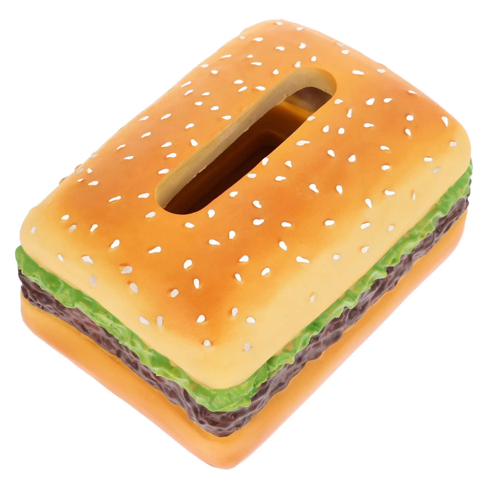 

Resin Tissue Box Hamburger Shaped Creative Stylish Napkin Holder for Home Hotel Restaurant Car Nightstand Outdoor Tent Dining