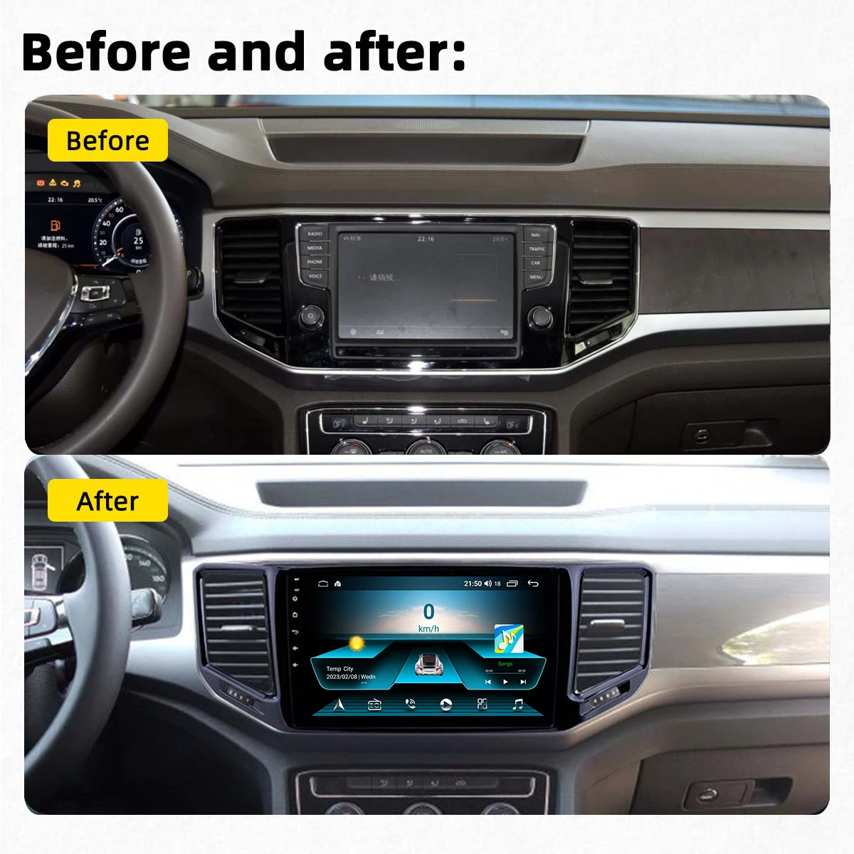 2 Din Car Multimedia Player for VW Volkswagen Teramont 2017-2021 Android Radio Navigation GPS Stereo Head Unit Autoradio Carplay