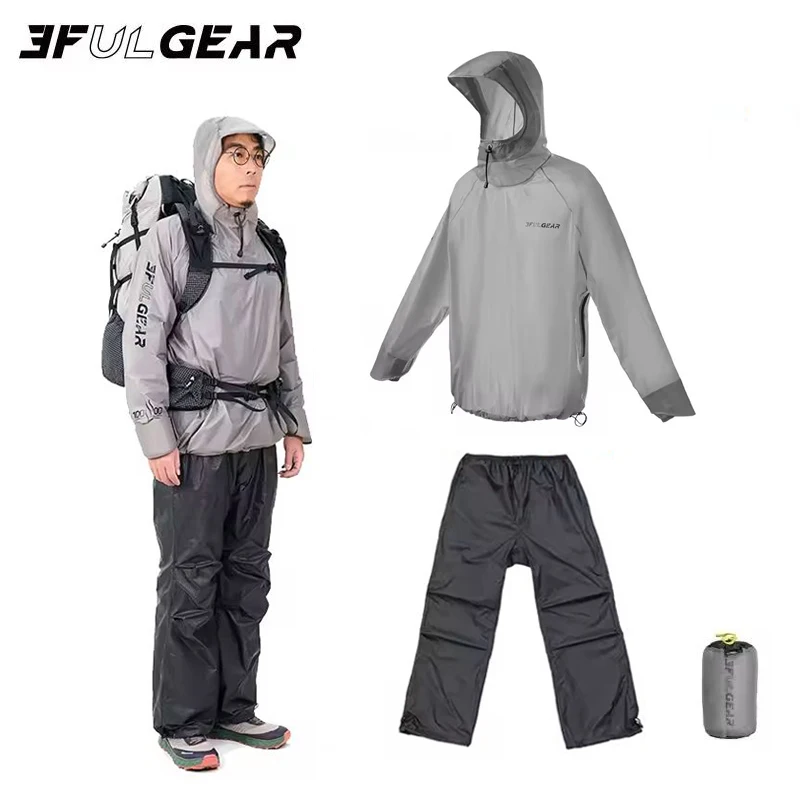 3F UL GEAR Spilt Rain Poncho Pants Ultraleichte Regenmäntel aus 15D-Nylon, wasserdicht, für Radfahren, Camping, Wandern
