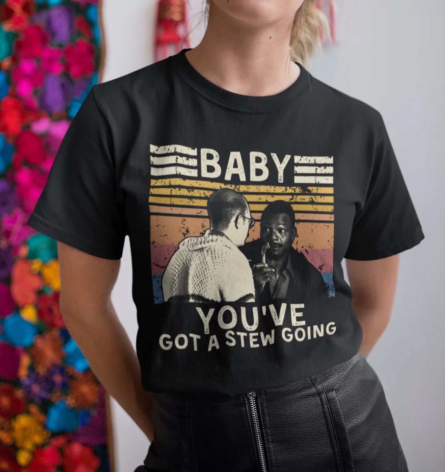 هل أنت لم ترفيه تي شيرت كلاسيكي مطبوع عالي الجودة من القطن الخالص تي شيرت نسائي صيفي أمريكي ريترو مطبوع قصير #4