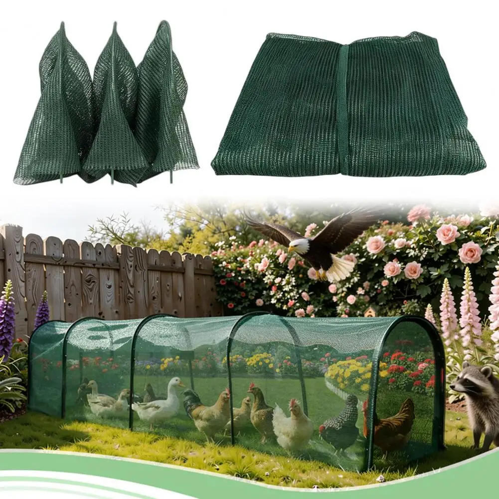 Tunnel portable pour poulets pour la cour, enclos sécurisé pour poulets, filet pliable, enclos portable pour volailles, anti-prédateurs