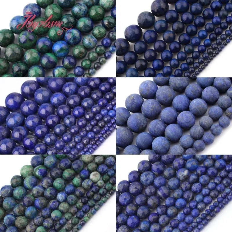 

Natural Lapis Lazuli Faceted Round Stone Beads DIY Loose Strand 15 Inch 4/6/8/10mm For Necklace Jewelry Making Free Shipping