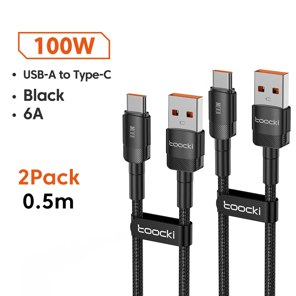 Toocki 6A USB Naar Type C Kabel voor Huawei Xiaomi PD 100W Snel Opladen Oplader USB C Data Cord Quick Charge voor Samsung Oneplus