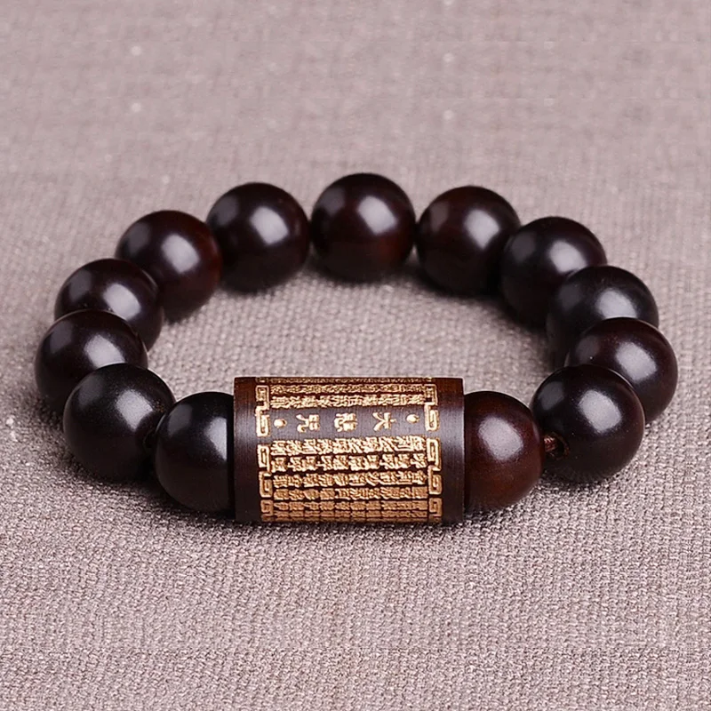 Lightning strike peach wood, prayer tube hand string, great compassion mantra, Shurangama mantra, Buddha bead auspicious Bracele