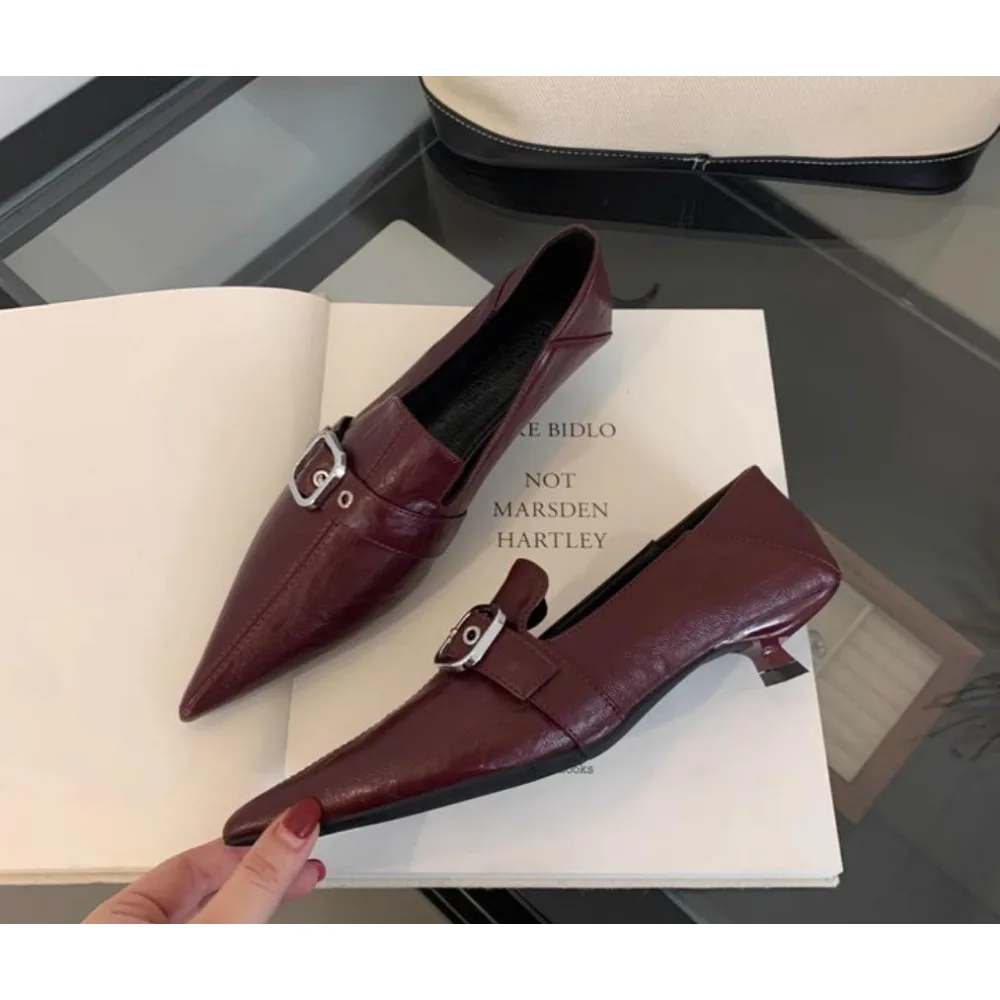 أحذية نسائية كلاسيكية بكعب عالٍ تناسب جميع الأعمار ذات علامة تجارية صنادل نسائية مدببة إسفين للتخسيس موضة المخرطة الأفريقية #4