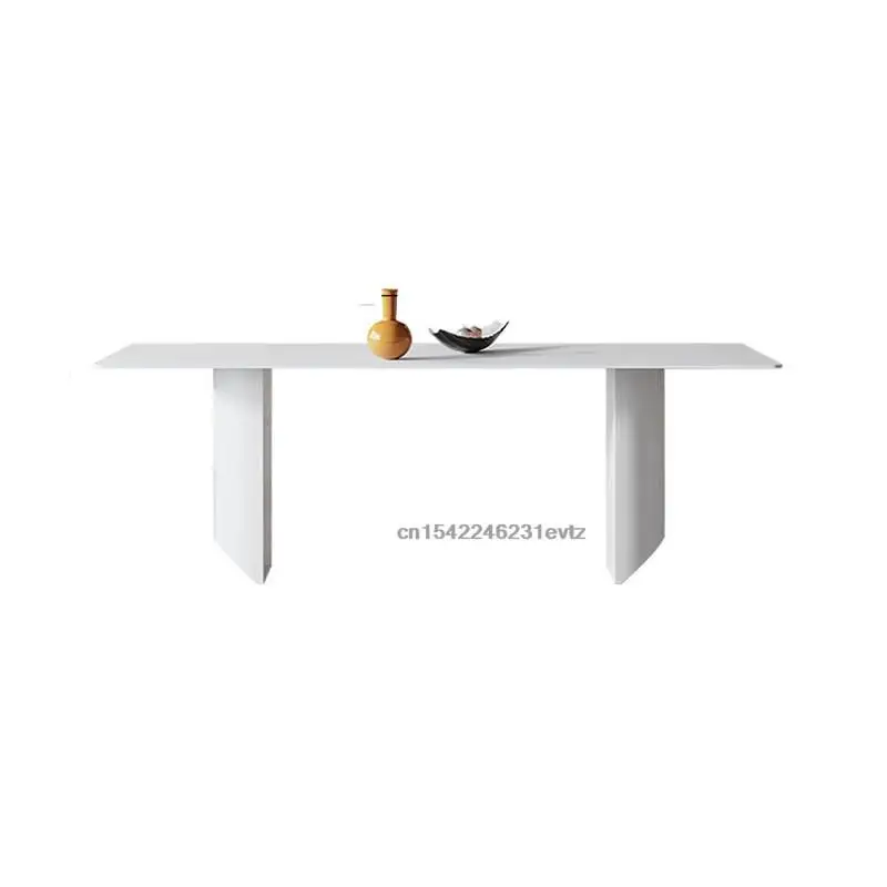 Moderne Minimalistische Eettafel En Stoel Set Op Maat Gemaakt Rotsplaat Tafelblad Keukenmeubilair Italiaanse Stijl Eetkamer Tafels