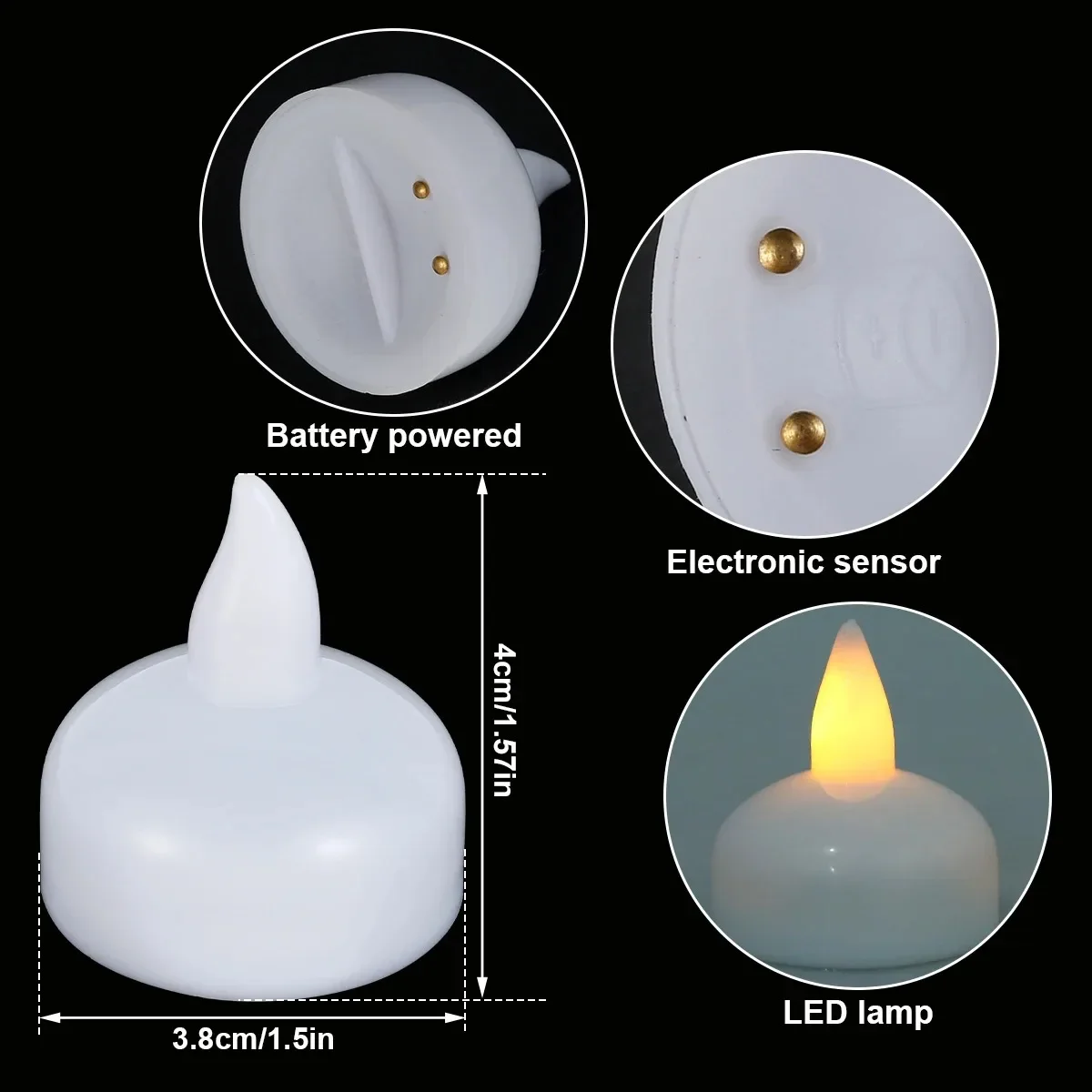 Pływające świece wodne Bezpłomieniowe migoczące światło LED Romantyczna lampa elektroniczna na wesele Wanna Basen Velas Decorativas