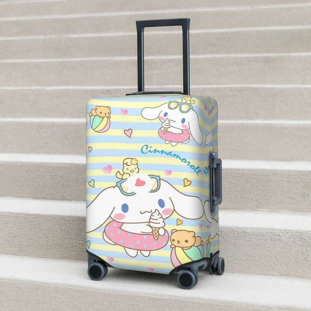 

Cute Cinnamoroll Cartoon Suitcase Cover Business Vacation Useful Luggage Supplies Protector