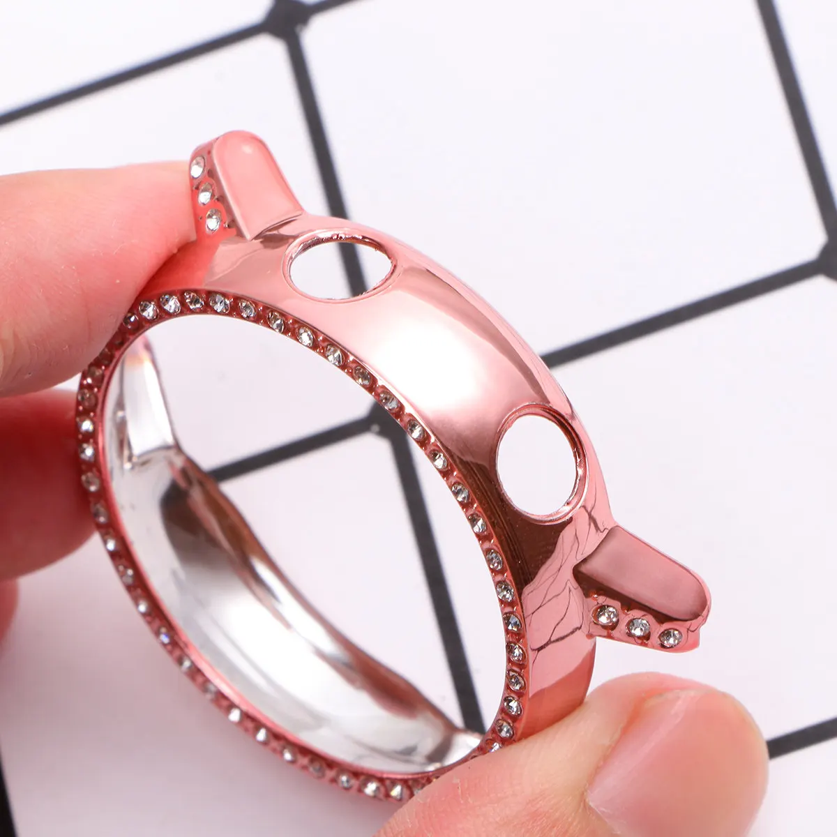 1Pcs Rhinestone-Embellished Watch Cover Ultra-Thin Protective Install Remove Precise Cutouts for Button