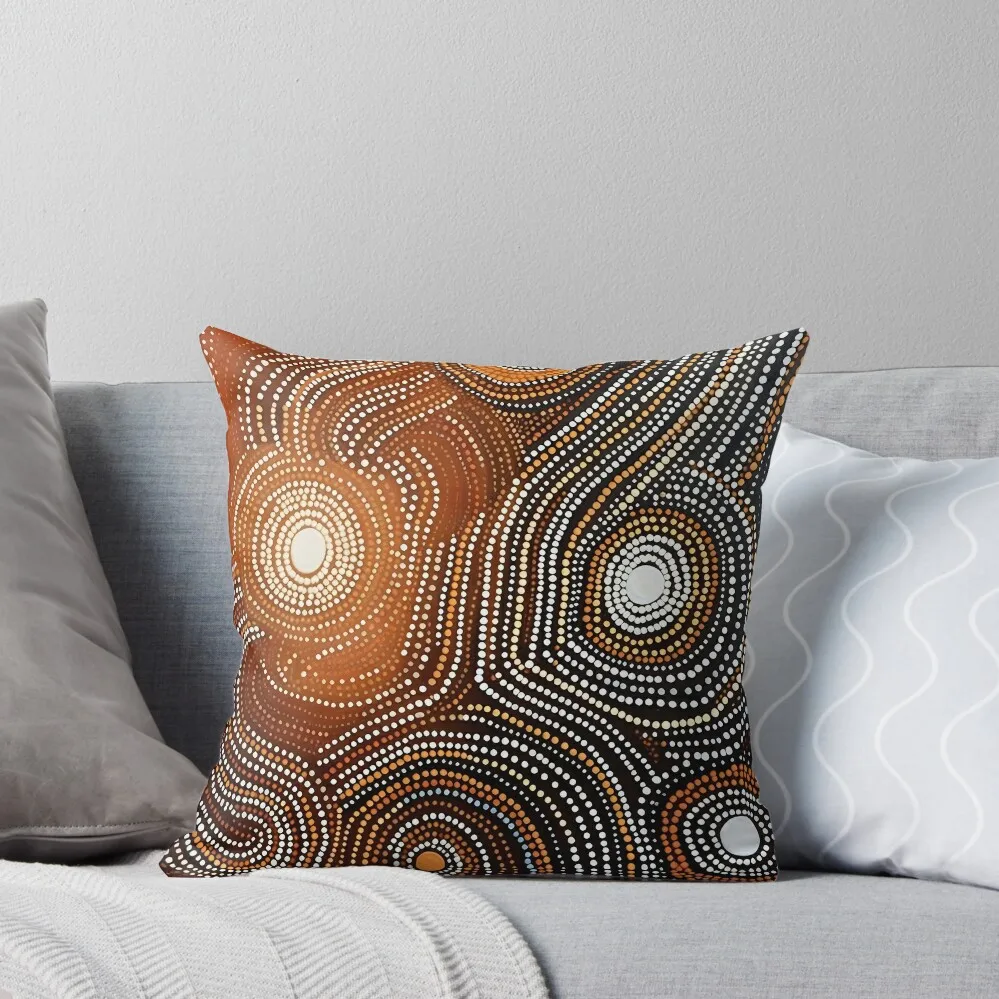 Ancestral Connections IV: Contemporary Aboriginal Art that Conveys Spirituality and Connection to the Land Throw Pillow