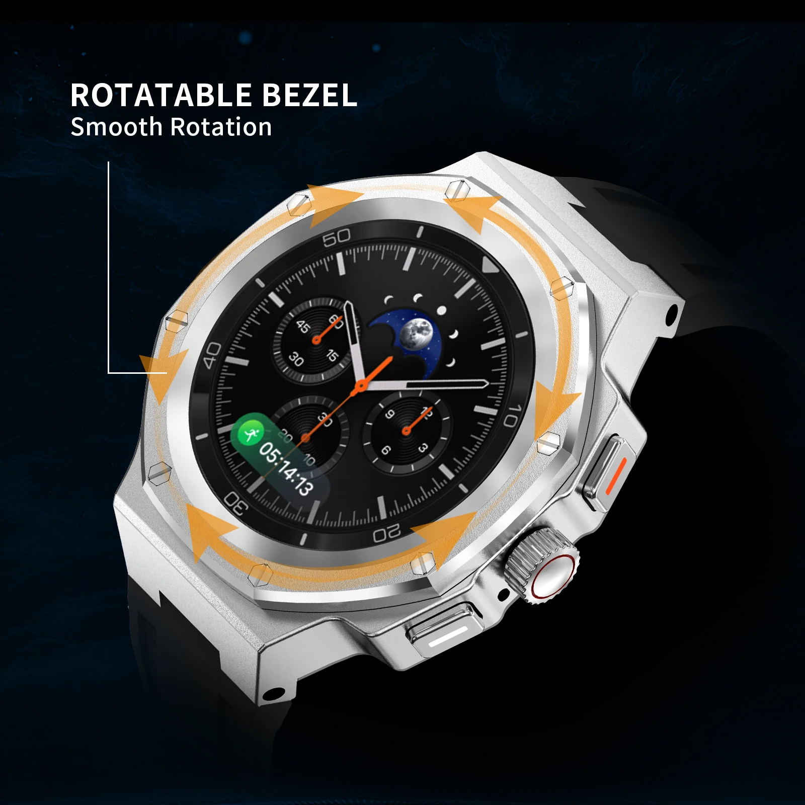 Luxury Mod Kit For Samsung Galaxy Watch 8 40/44mm 8 Classic 46mm Alloy Metal Case Silicone Band Full-Cover Protection Strap Set