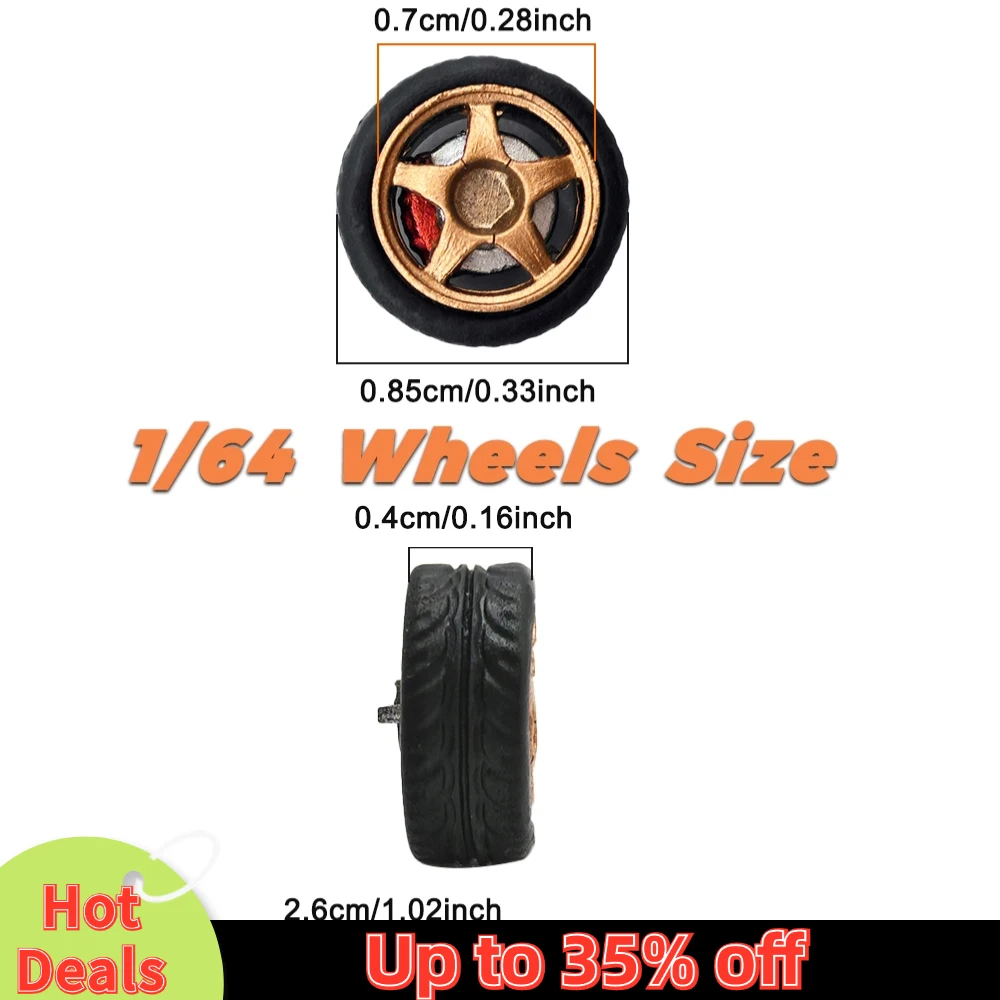 Kicarmod 1/64 модель автомобиля ABS колеса с резиновыми шинами, детали для установки тормозного диска диаметром 8,5 мм для модели автомобиля Tomica MINI GT