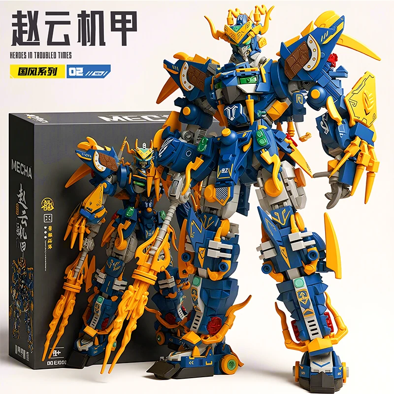 

Large Mechanical Warrior Superhero Mecha Blue Dragon Robot Building Blocks Assembly Figure Kids Toy Boys Birthday Christmas Gift