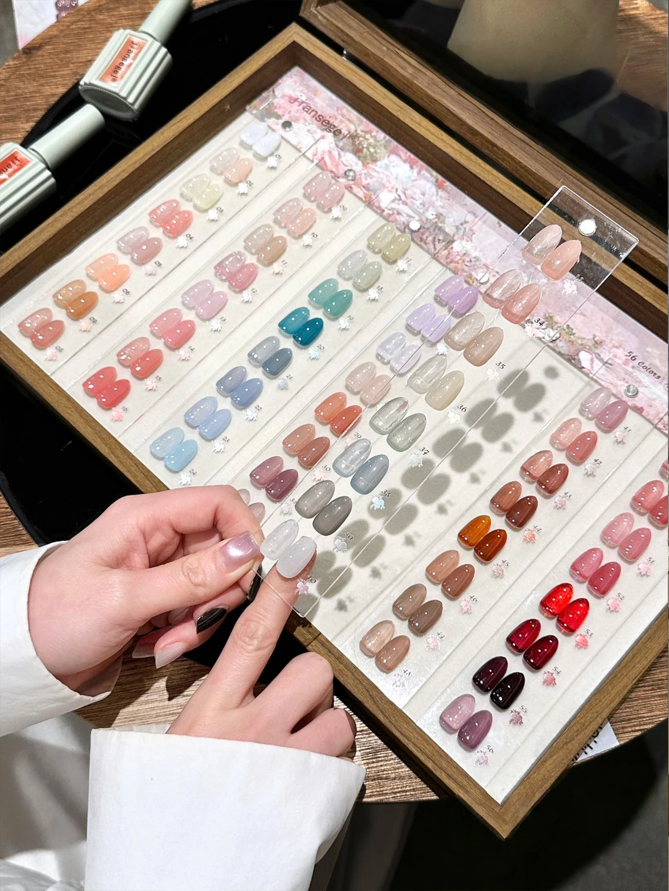 Juego de esmaltes de uñas de Color gelatina, 12/56 colores, 15ml, esmalte de uñas de Gel LED UV extraíble con tarjetas de colores, manicura de verano