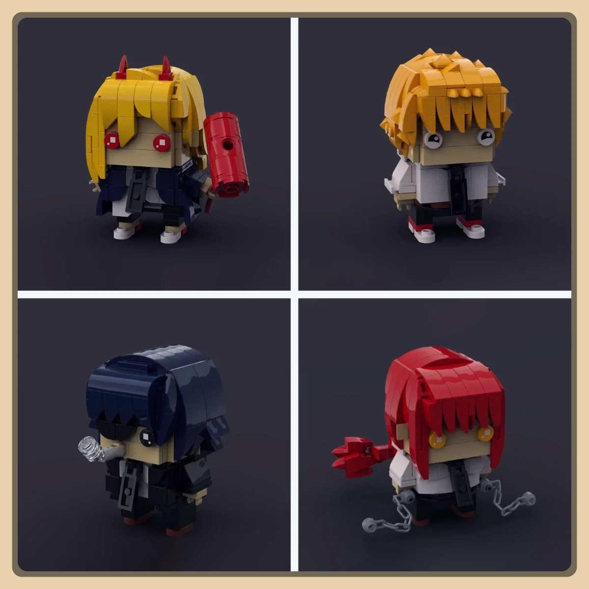 

MOC Chainsawed Man Anime Figures Pochita Denjied Brickheadz Building Blocks Cartoon Doll Model DIY Kids Puzzle Toy Birthday Gift
