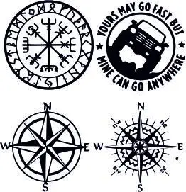 Scratch waterproof all kinds of compass cover car stickers, external accessories cartoon decorative window PVC decals