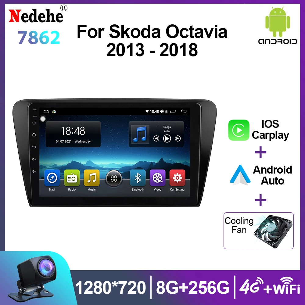 8G 256G Car Radio Android Carplay For Skoda Octavia 3 A7 2013 - 2018 Multimedia Video Player HD Screen Head Unit GPS Navigation