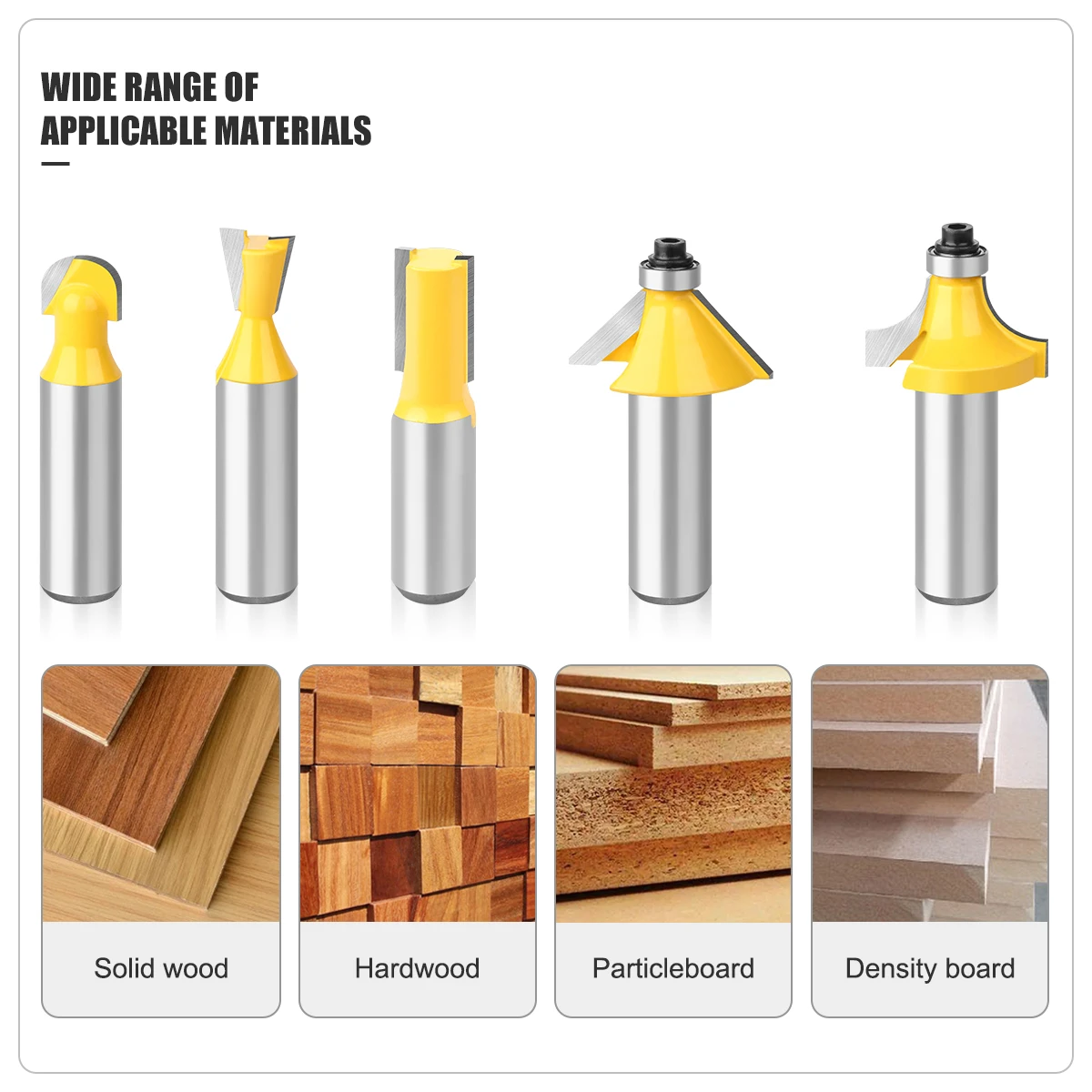 Imagem -05 - Shank Router Bit Conjunto para Carpintaria Fresas Ferramentas de Corte Reto Canto Beading Bits in 4in in 2in mm mm 12 Pcs