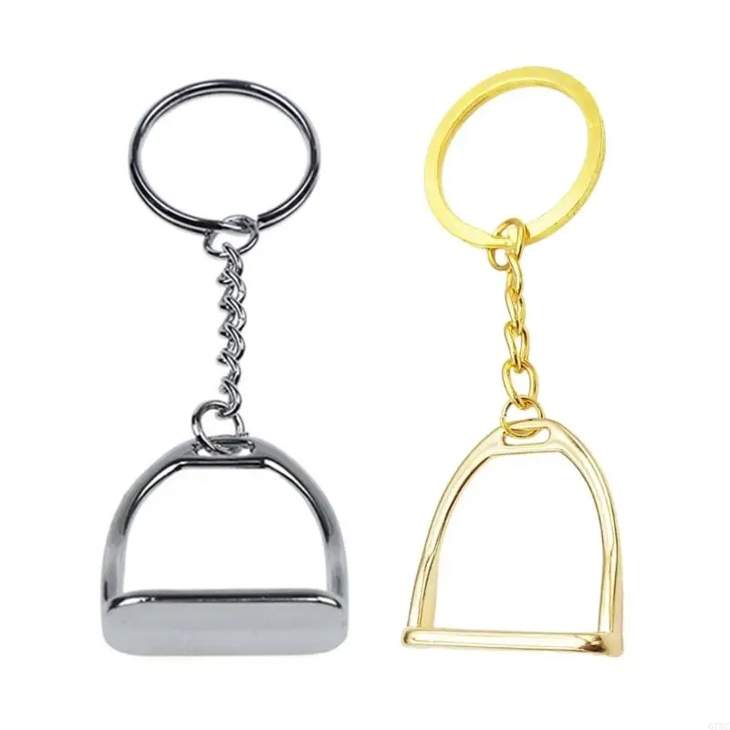 G7NC Elegant and Snaffle Bit Key Rings D-Shaped Keychain Alloy Texture