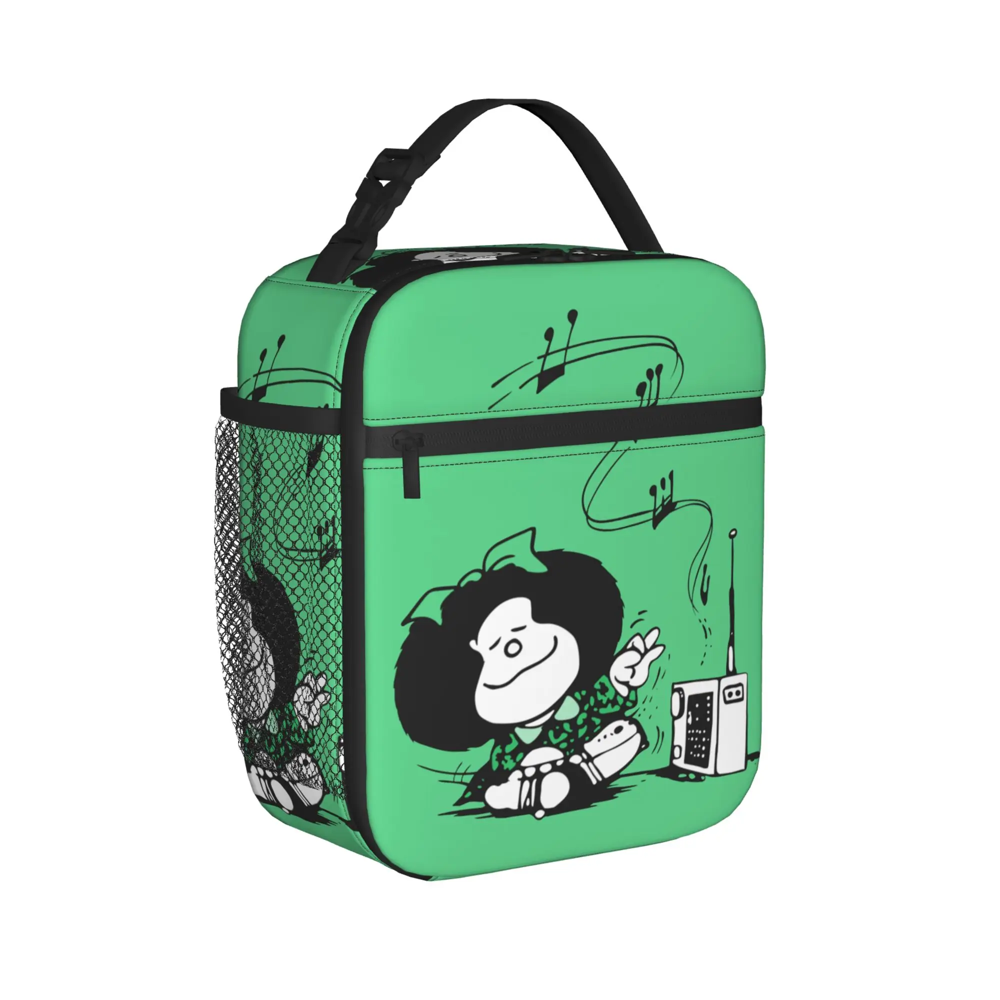 Mafaldas Insulated Lunch Bag Leakproof Quino Argentina Cartoon Reusable Thermal Bag Tote Lunch Box College  Picnic Food Bag