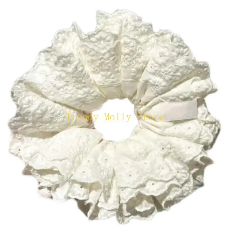 

N5KB Эластичная веревка для волос с кружевной отделкой, резинка для волос с хвостиком, большие резинки для волос, не повредит