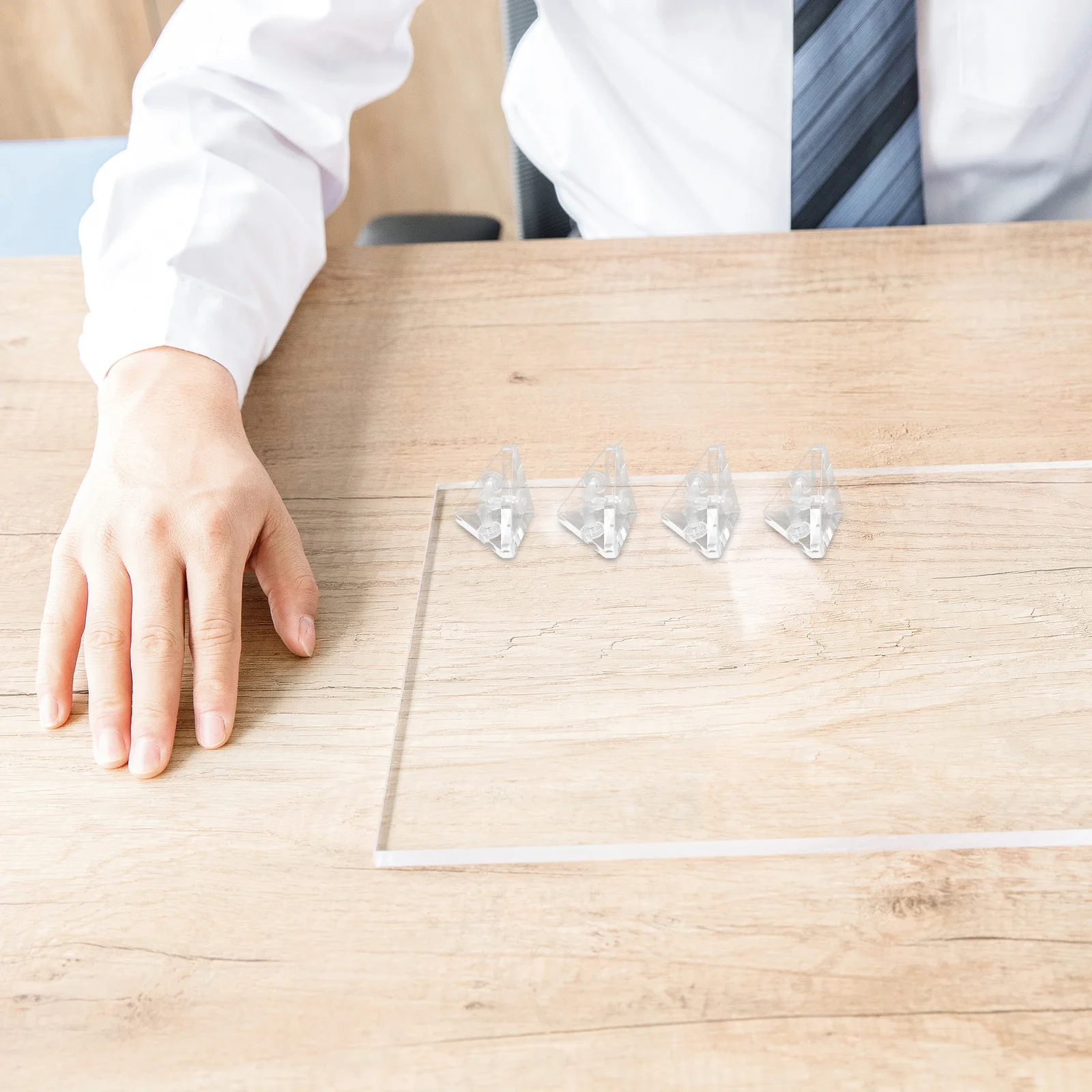 

10Pcs Transparent Acrylic Corner Braces Easy Install Detachable Design for Exhibitions Studies Acrylic Corner Brace