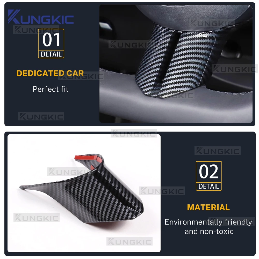 

For Mercedes Benz C Class W206 GLC X254 2023 2024 2025 Steering Wheel Frame Cover ABS Carbon Fiber Trim Car Interior Accessories