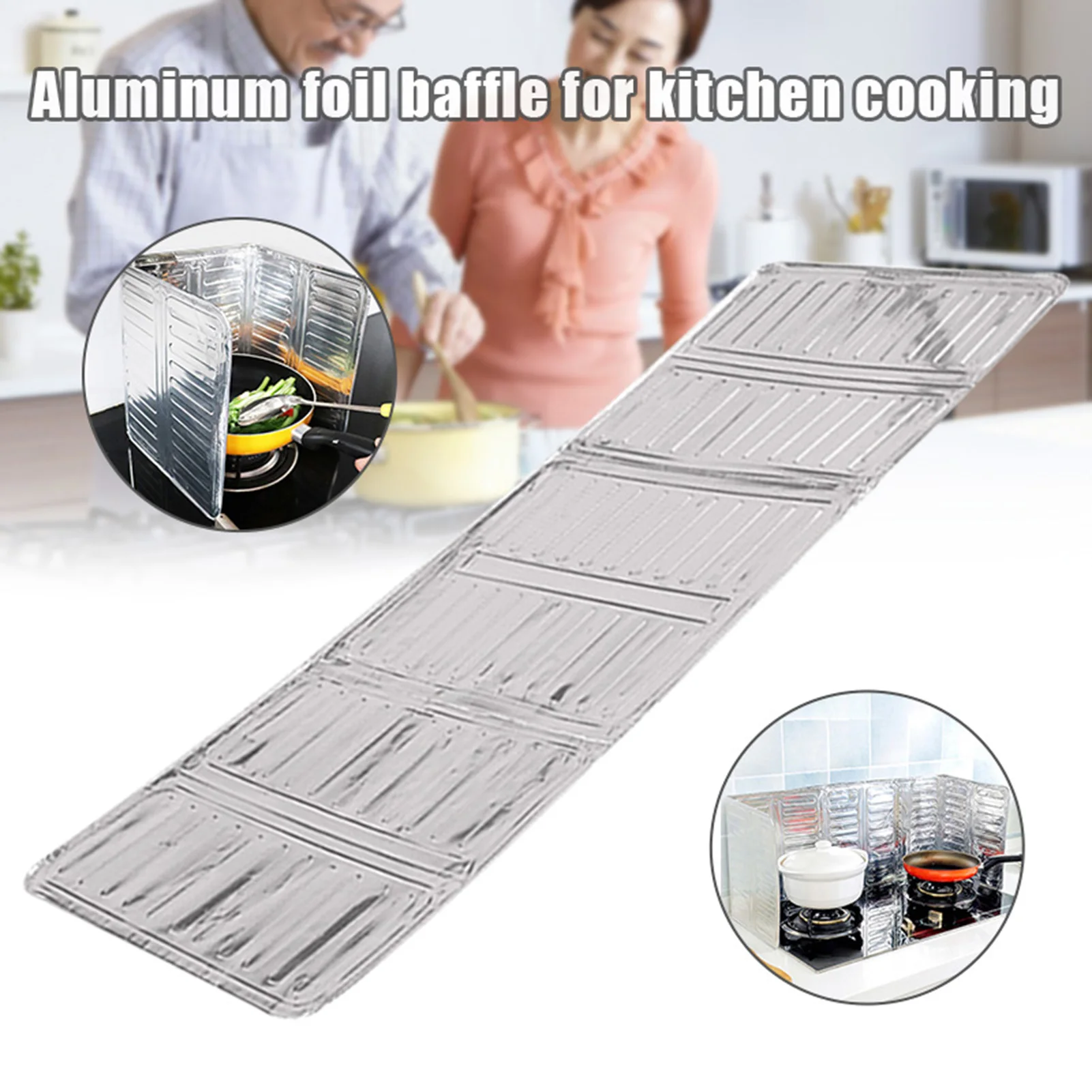 

Aluminum Foil Oil Guard Heat Insulated Proof Stove Separator Screen Household Kitchen Tool