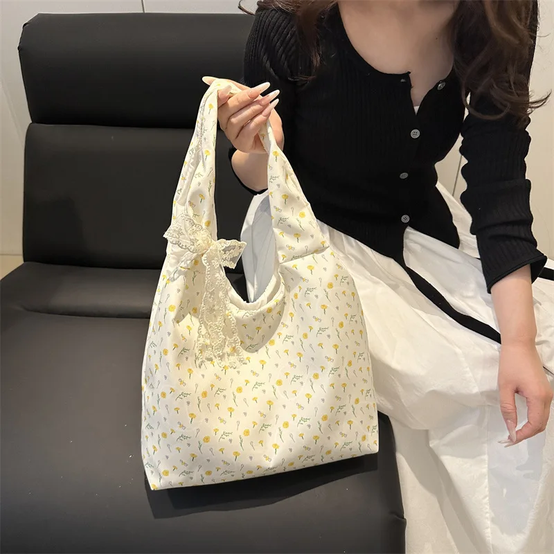 

Floral Canvas Small Tote Bags for Women Shoulder Bags Large Capacity Shopping Bag Purse and Handbags Designer Bag Сумка Женская