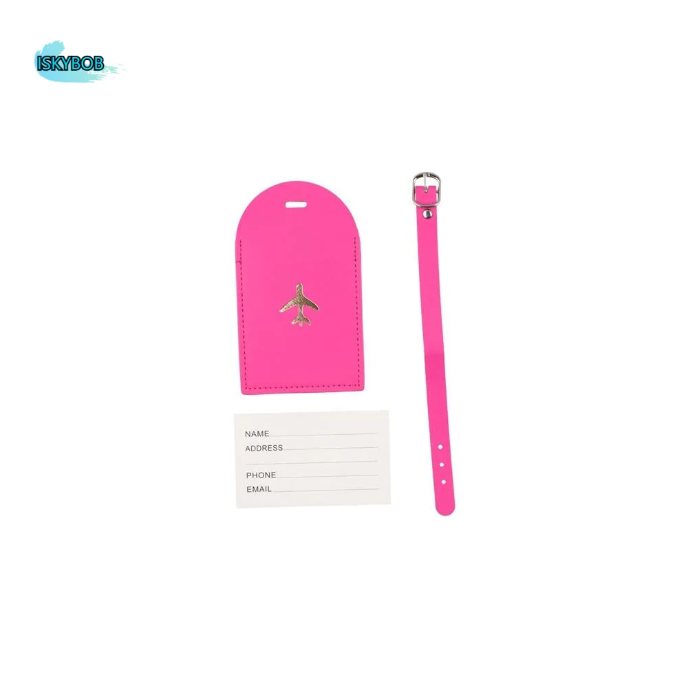 

Colorful PU Luggage Tag Airplane Suitcase Tag Boarding Pass Baggage Name Tags Travel Accessories Address Label Information Card