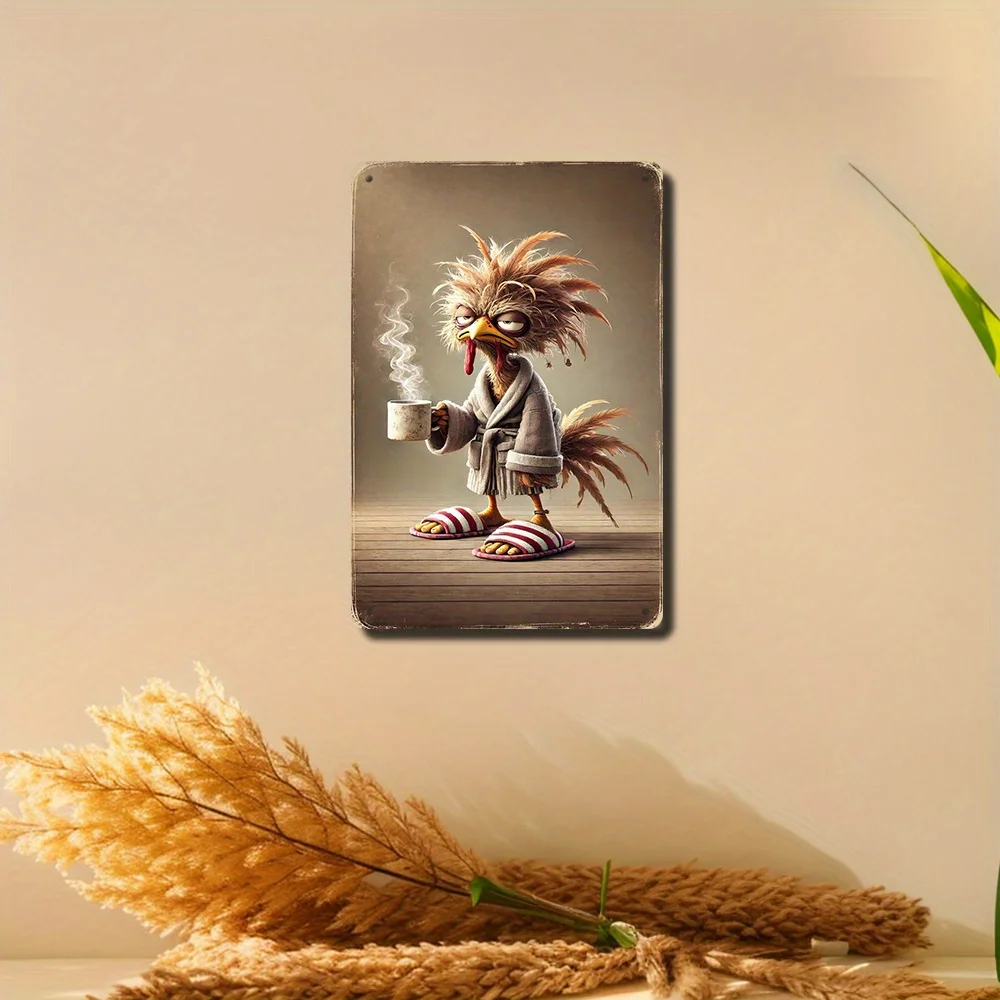 1 قطعة، الديك المتعب، علامة الألومنيوم، ديكور الغرفة، ديكور المنزل، ديكور المطعم، ديكور البار، ديكور المقهى، ديكور المرآب #4