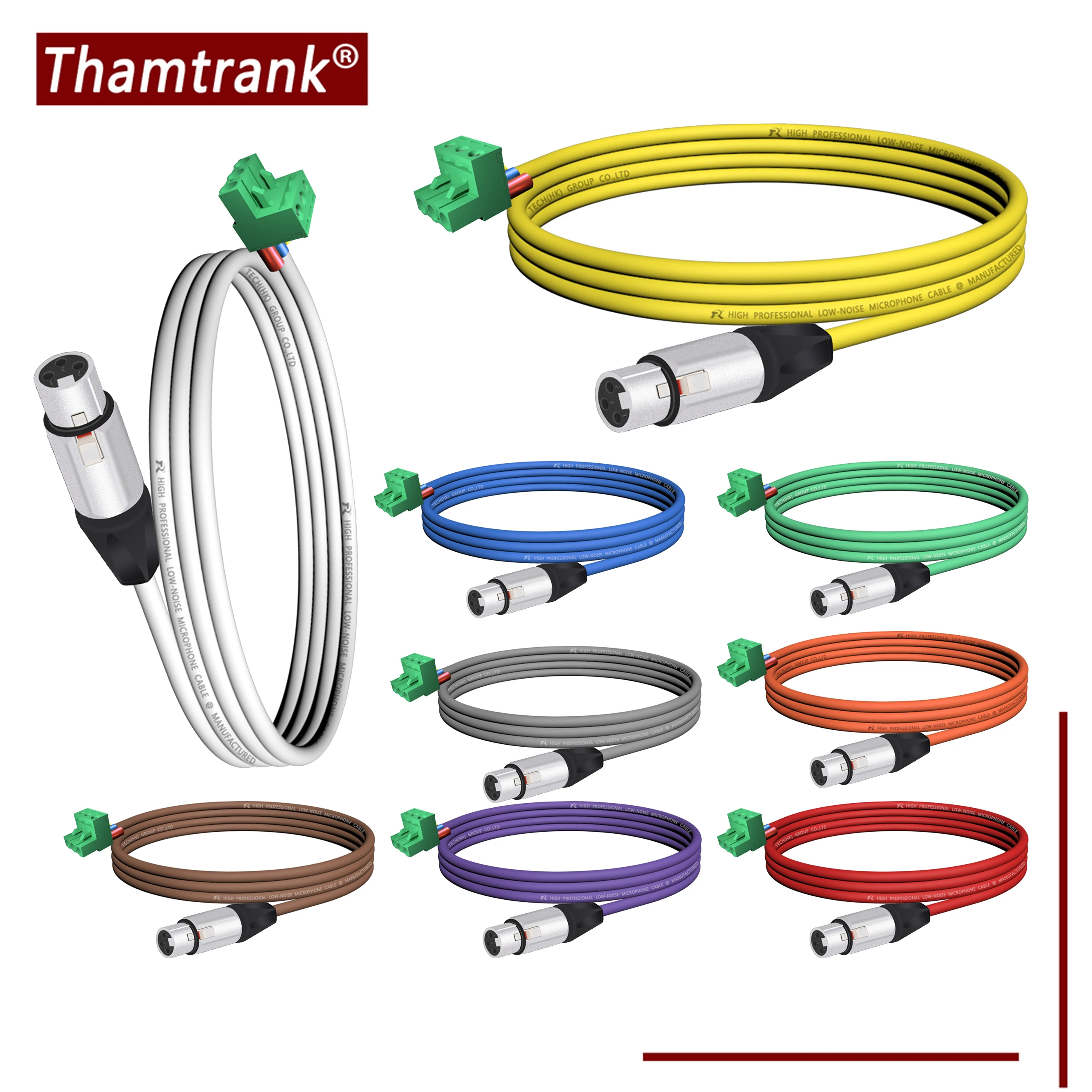 

3pin XLR F(M)​ connector, metal shell, black stress relief boots for secure connection to microphones, or stage lighting systems