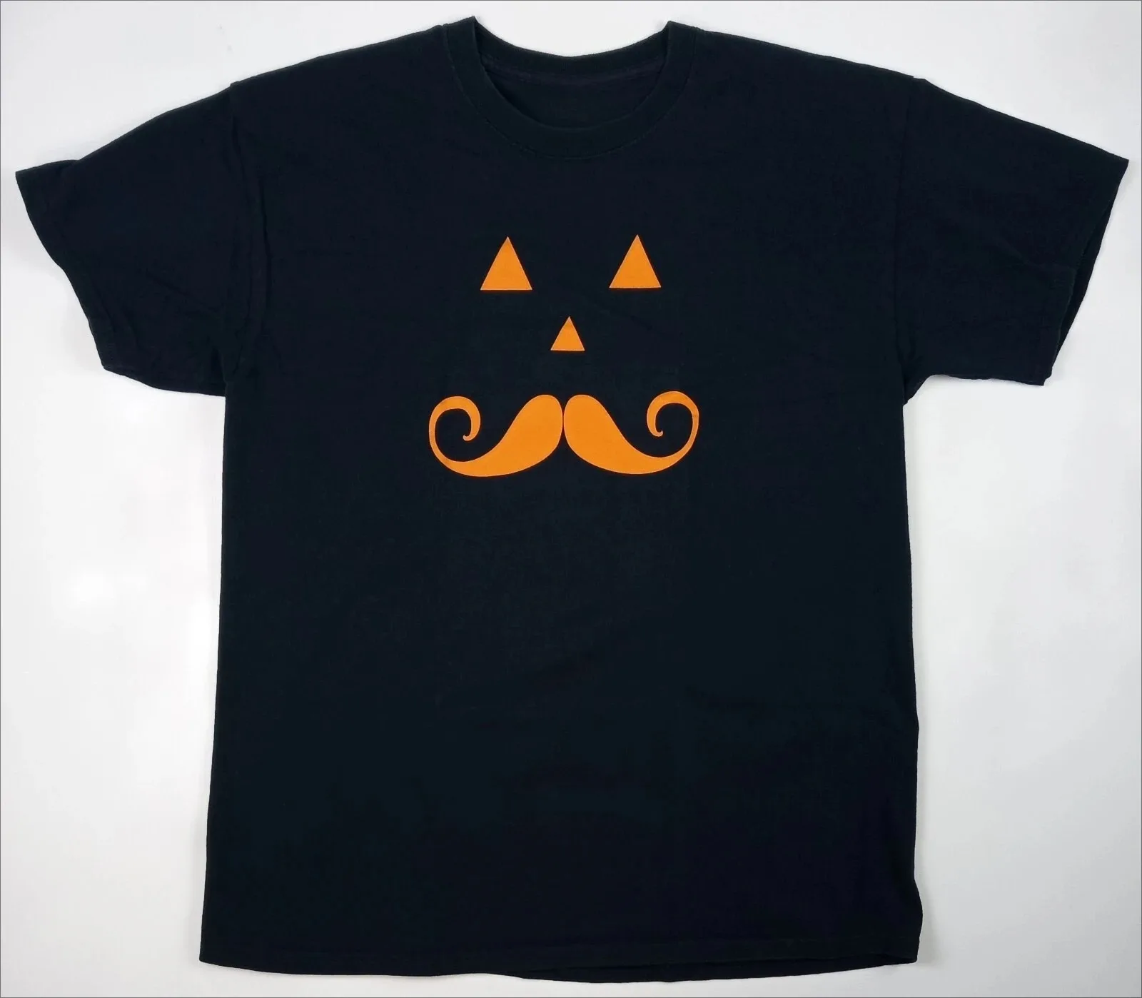 

Gildan Festive Men's and Women's Large-sized Short-sleeved Round-neck Printed T-shirt, Black Emoji, Pure Cotton Loose Top