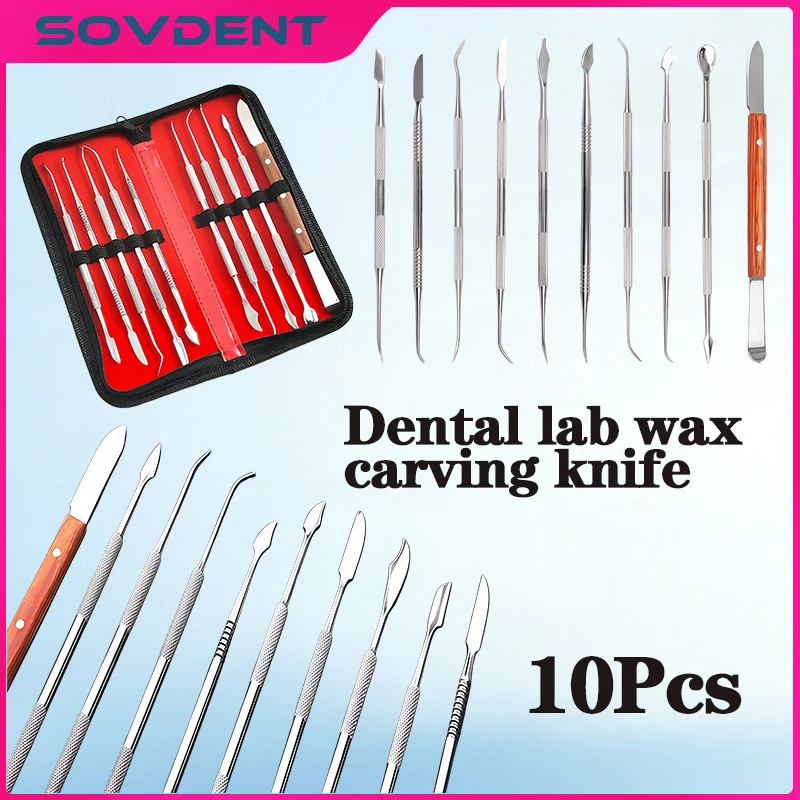 10pcs/Set Dental Spatulas Plaster Knife Practical Versatile Teeth Wax Carving Tool Set Teeth Wax Dentist Tools